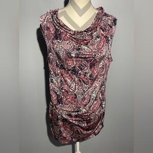 Dana Buchman Paisley Tank Top - Pink and Black